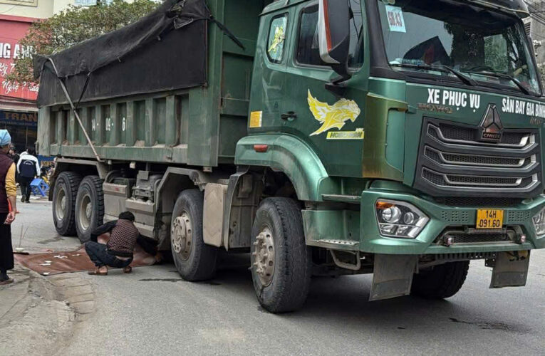 [VIDEO] Cam vụ xe ben vượt đèn đỏ rồi gây TNGT với nam sinh đi xe đạp